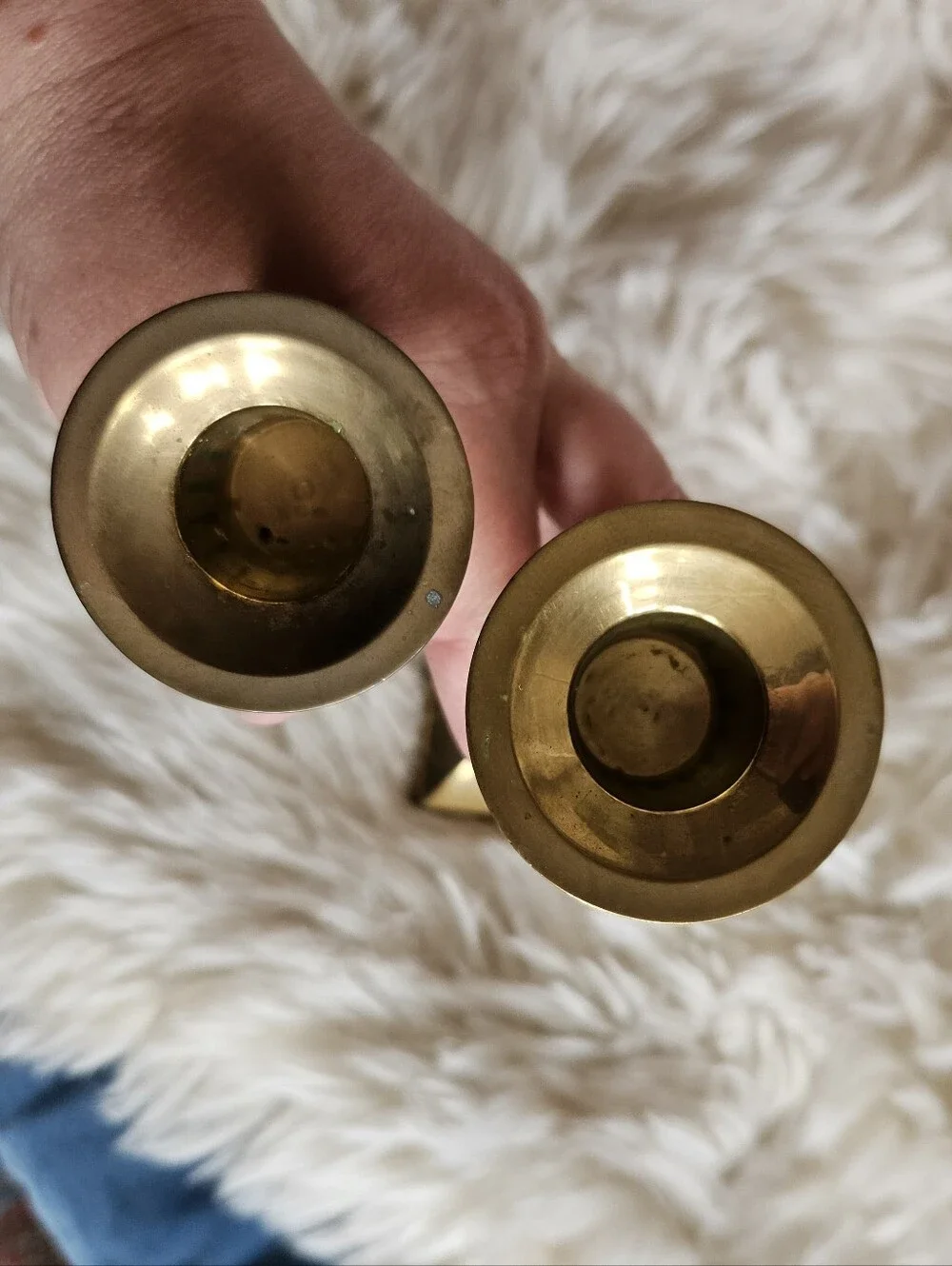 Vintage Gatco Brass Candlesticks, Fluted Pillar Candle Holders, Set of 2